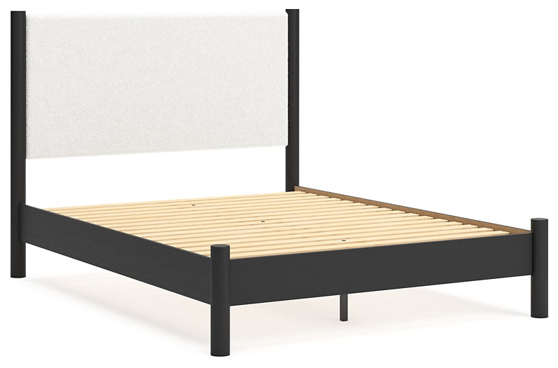 Cadmori Queen Upholstered Panel Bed with 2 Nightstands