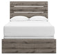 Graystorm Full Panel Bed with Mirrored Dresser and Nightstand