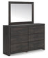 Hollivern Twin Panel Bed with Mirrored Dresser, Chest and Nightstand
