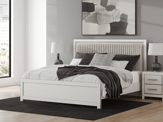 Zuraleus King Upholstered Panel Platform Bed
