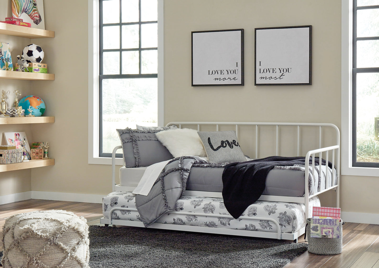 Trentlore Twin Metal Day Bed with Trundle