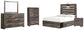 Drystan Full Panel Bed with 4 Storage Drawers with Mirrored Dresser, Chest and Nightstand