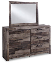 Load image into Gallery viewer, Derekson Full Panel Headboard with Mirrored Dresser and 2 Nightstands
