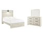 Cambeck Full Panel Bed with Mirrored Dresser