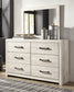 Cambeck Queen Panel Headboard with Mirrored Dresser and Chest