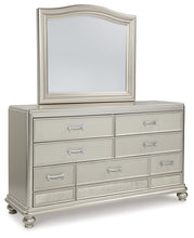 Load image into Gallery viewer, Coralayne King Upholstered Bed with Mirrored Dresser and 2 Nightstands
