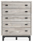 Vessalli Queen Panel Headboard with Mirrored Dresser, Chest and 2 Nightstands