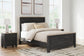 Nanforth Queen Panel Bed with Mirrored Dresser and 2 Nightstands